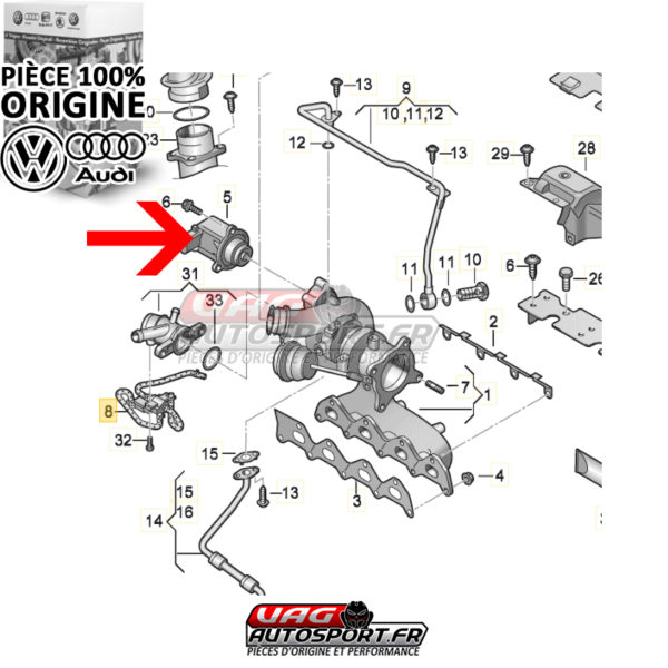 Dump Valve pour moteur 1.4 TSI CAXA et CNVA - Pièce 100% origine Volkswagen / Audi – Image 2