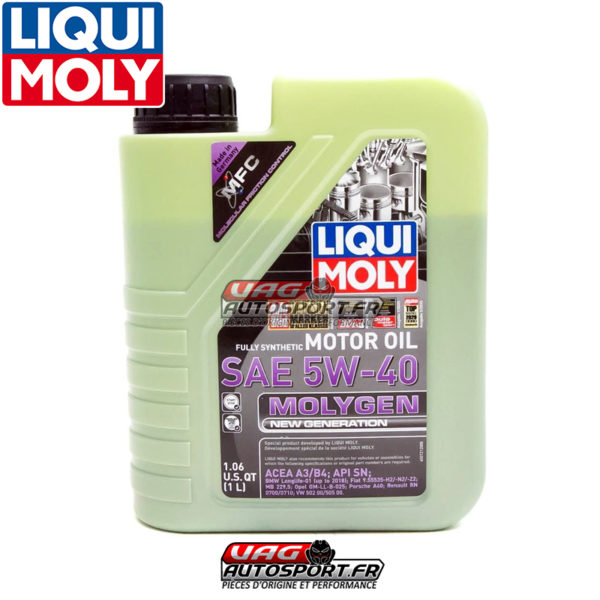 Huile moteur 5W40 - 100% synthèse - 1 LITRE - Molygen New Generation - Liqui Moly