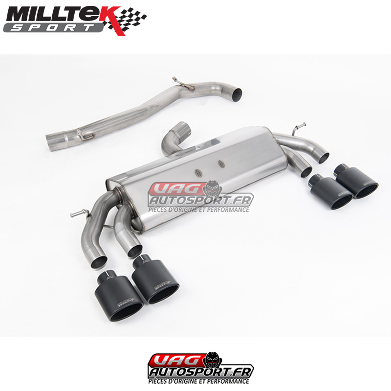 Demi-ligne (CatBack) – Sans silencieux intermédiaire – Sans Valve sur le silencieux Arrière VW Golf MK7.5 R 2.0 TSI 310cv – (Sans FAP) – (2017+) – SSXVW425 – Milltek