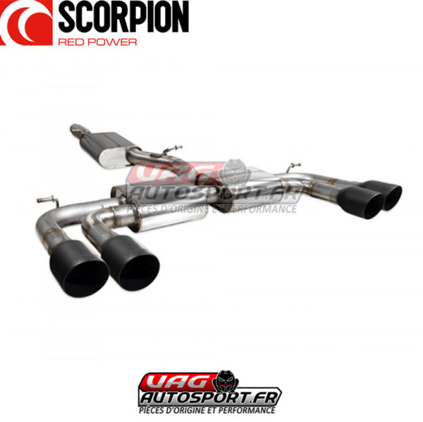 Demi-ligne avec silencieux sans valves et Black Ceramic Tailpipe - Audi S3 Saloon 8V.2 - SAU097C - Scorpion – Image 2