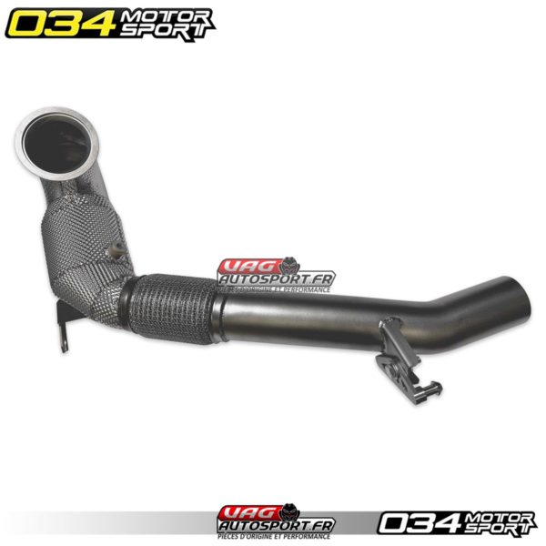 Downpipe Inox 034MOTORSPORT pour VW Golf 8R & Audi S3 8Y - 2.0 TSI EA888.4 - 034-105-4054