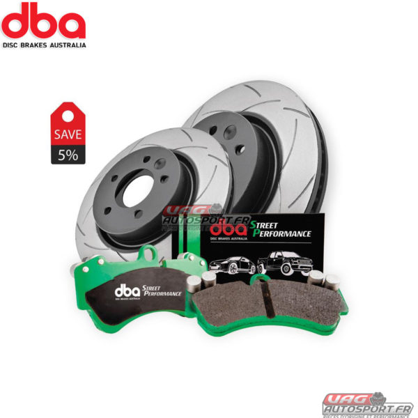 Kit Freins DBA : Disques Street Series T2 Slotted + Plaquettes de frein Street Performancen (2x DBA2847S + DB15032SP)